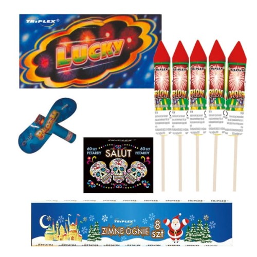 Lucky TXR656 - komplet 8 fajerwerków Triplex F2