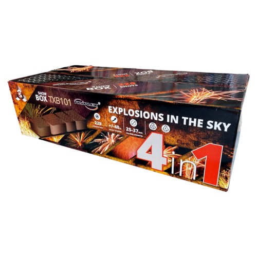 Explosion in the sky TXB101 - zestaw wyrzutni 229 strzałów 25-38 mm Triplex F3