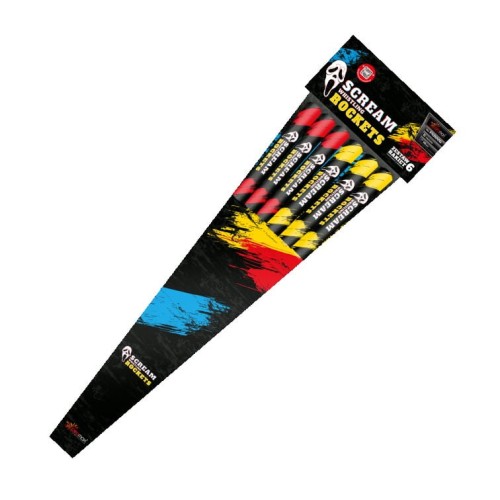 Scream PXR226 rakiety z gwizdem - zestaw 6 szt. Piromax F2