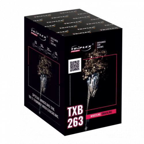 Whistling Crackling TXB263 - wyrzutnia fajerwerków 25 strzałów 25 mm Triplex F2