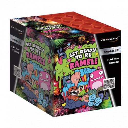 Get Ready To Be Ramble TXB938 - wyrzutnia fajerwerków 25 strzałów 30 mm Triplex F3