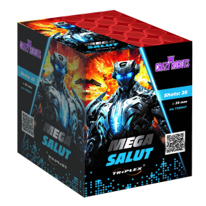 Mega Salut TXB947 - wyrzutnia fajerwerków 25 strzałów 30 mm Triplex F3