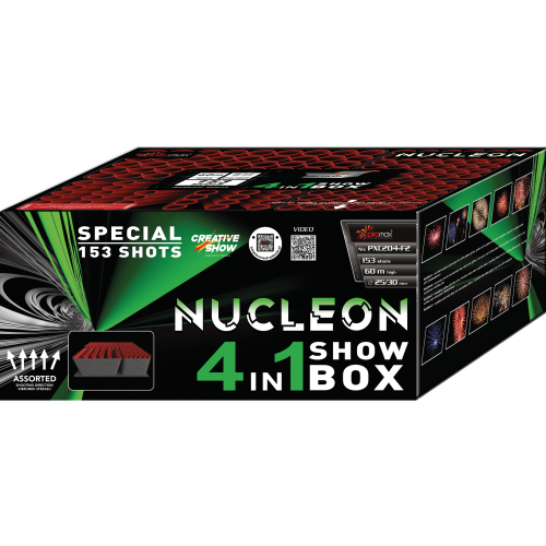 Nucleon PXC204 - zestaw wyrzutni fajerwerków 153 strzały 25-30 mm Piromax F2