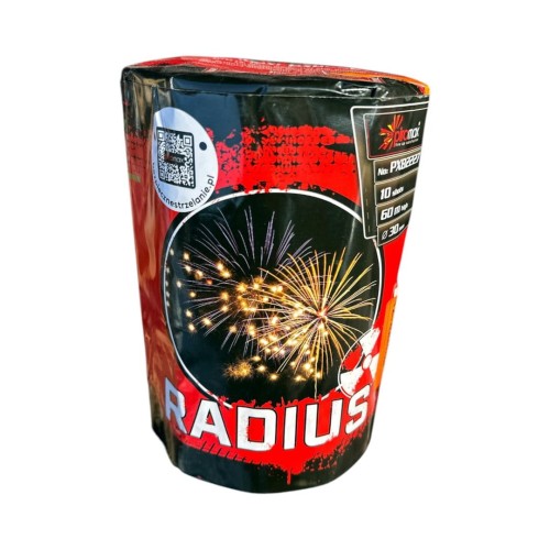 PXB2227 Radius wyrzutnia fajerwerków 10 strzałów 30 mm Piromax F2