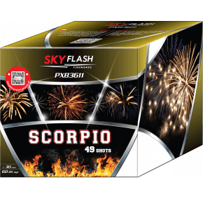 Scorpio PXB3611 wyrzutnia fajerwerków 49 strzałów 30 mm Piromax F3