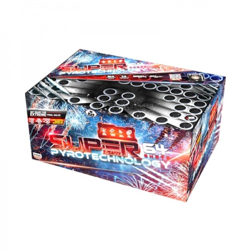 Pyrotechnology 64 C6425XPT wyrzutnia fajerwerków 64 strzałów 25 mm Klasek F3