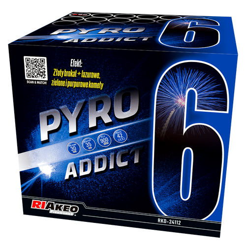 Pyro Addict 6 RKD-24112 wyrzutnia fajerwerków 42 strzały 30 mm Riakeo F3