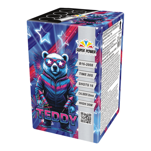 Teddy B16-2008 wyrzutnia fajerwerków 16 strzałów 20 mm Super Power F2