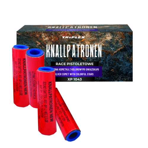 Knallpatronen 50 szt. rakietki pistoletowe srebrna kometa z kolorowymi gwiazdkami XP1043 P1
