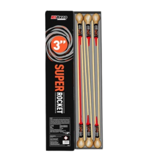 Potężne rakiety kuliste 3" Super Rocket HF24850R - zestaw 6 szt. Riakeo F3