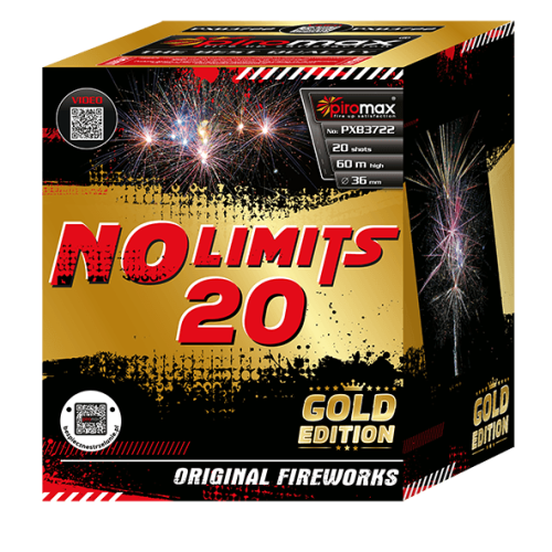 No Limits Gold 20 PXB3722 wyrzutnia fajerwerków 20 strzałów 36 mm Piromax F3