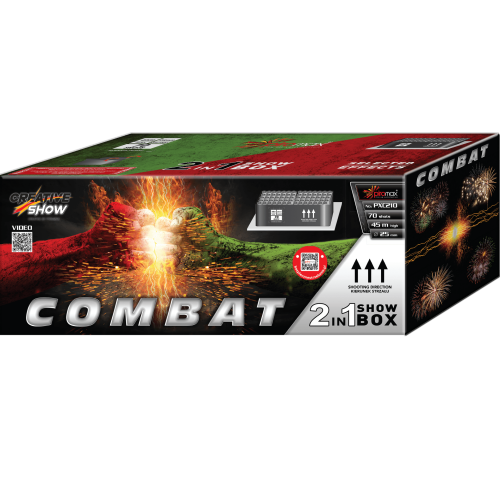 Combat PXC210 - zestaw wyrzutni fajerwerków 70 strzałów 25 mm Piromax F2